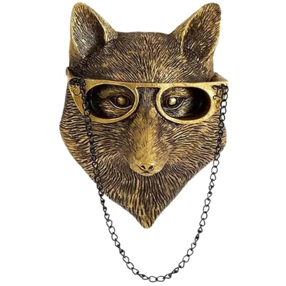 Gold Fox Head with Glasses Wall Décor – Modern Statement Art